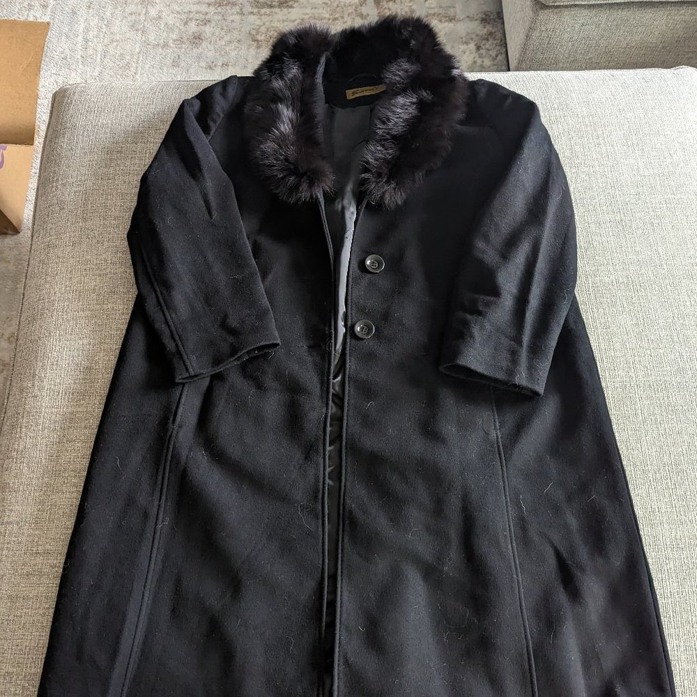 Vintage Sachi Collection Black Full Length Fur Coat